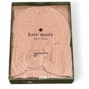 Kate Spade Blush Knit Scarf and Hat‎ Set One Size